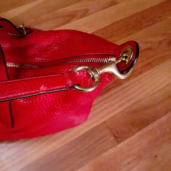 Coach Hadley Luxe Leather Bag Red Coach OS - Picture 4 of 9